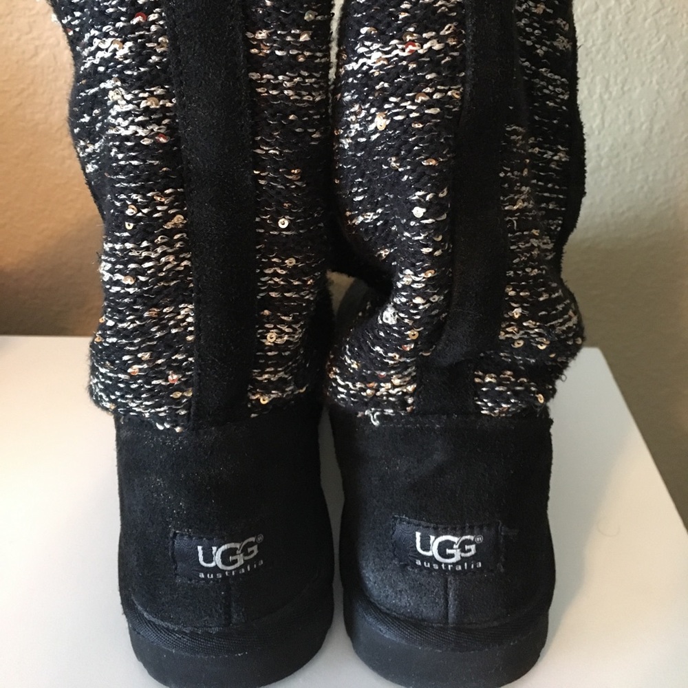 UGG Camaya Black with Gold Sequins- 8 (EUC)